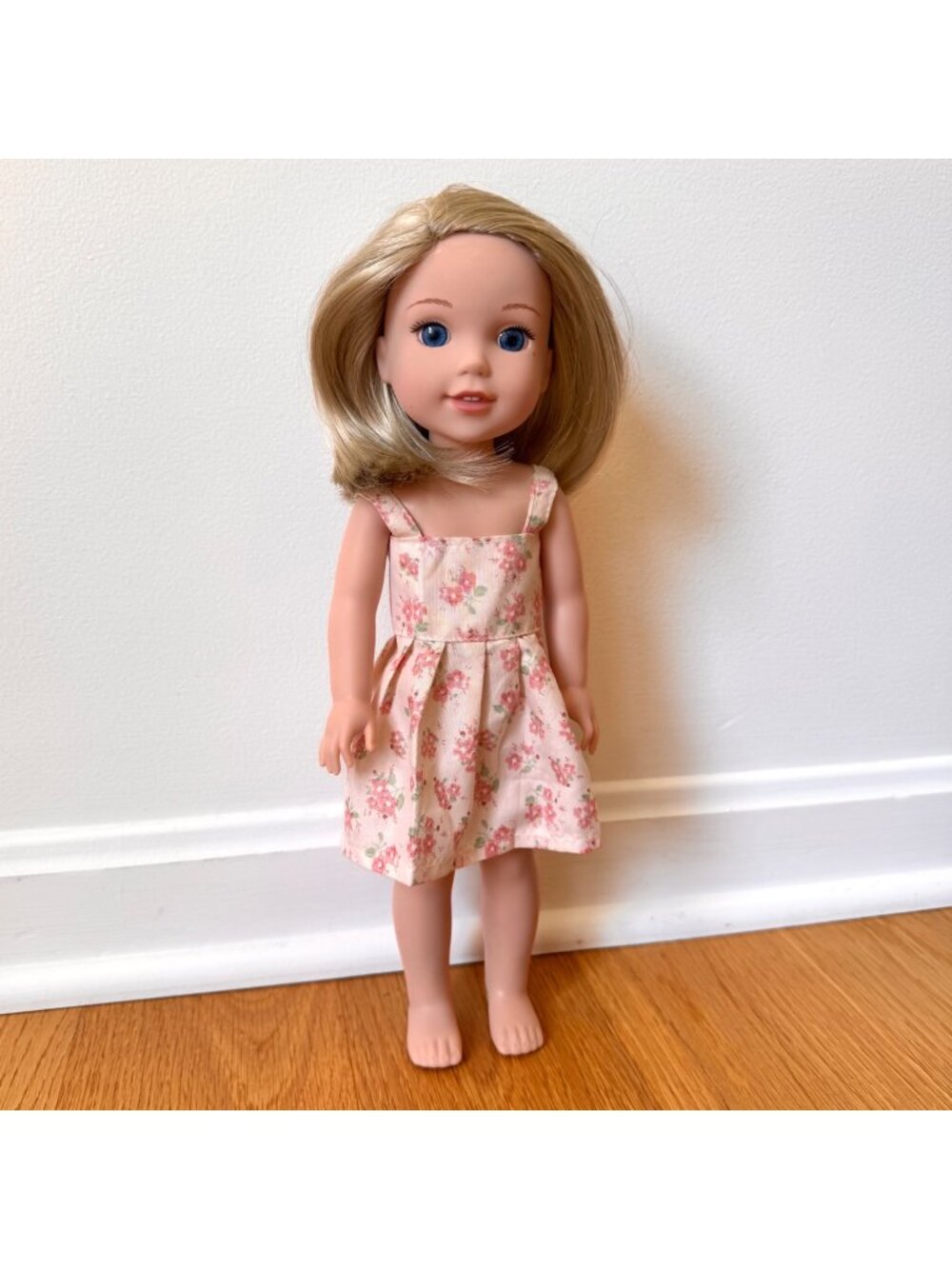 American Girl Wellie Wishers Camille Doll 14.5" Blonde Hair Blue Eyes Dresses